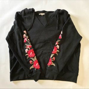 American Eagle Women’s Floral Notch-Neck Hoodie